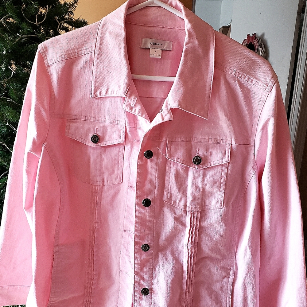 Pink cotton jean jacket size x